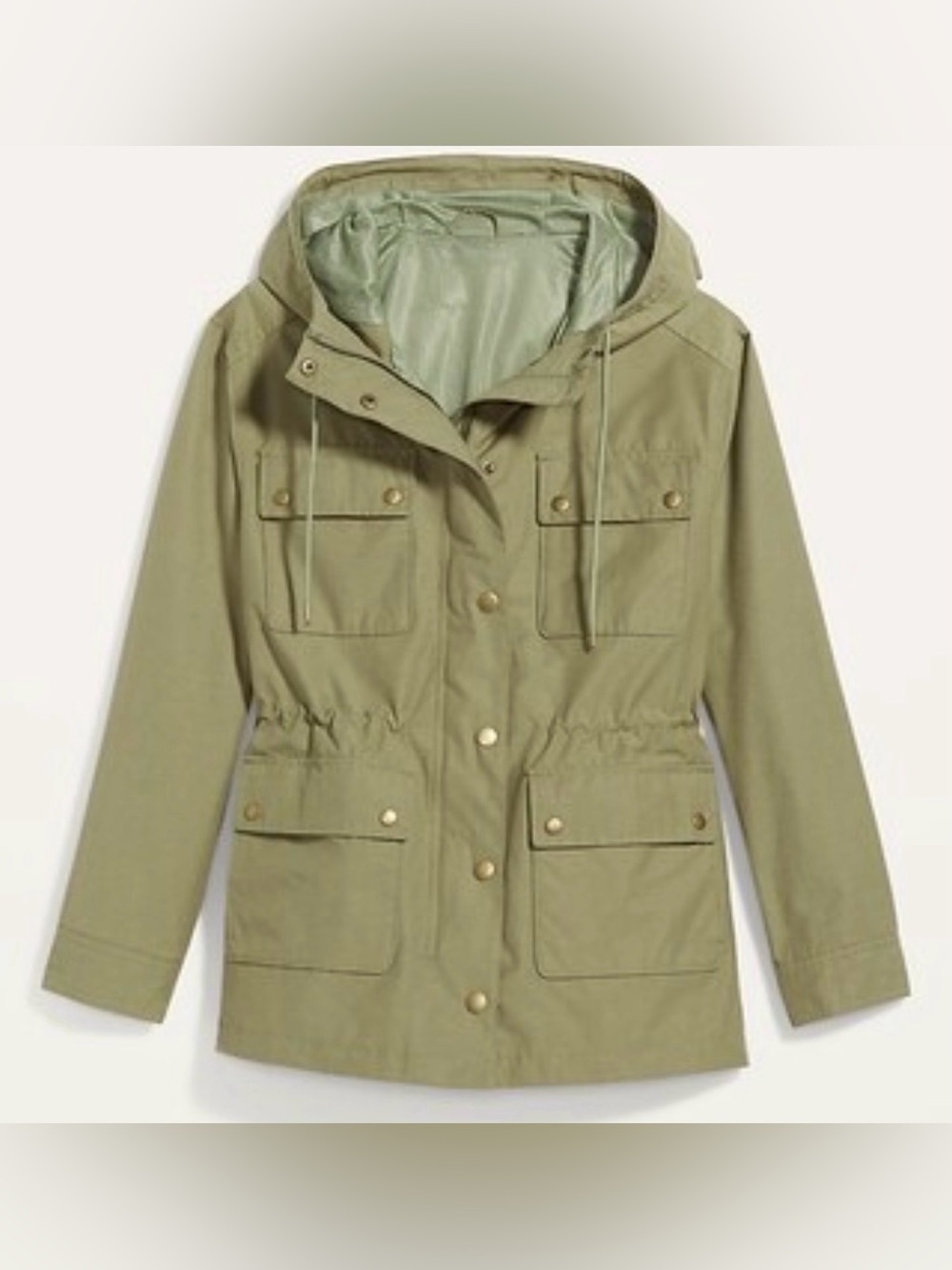 Water-resistant canvas hooded utility jacket
